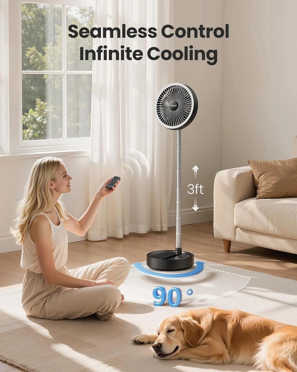 Gaiatop Foldable Pedestal Fan